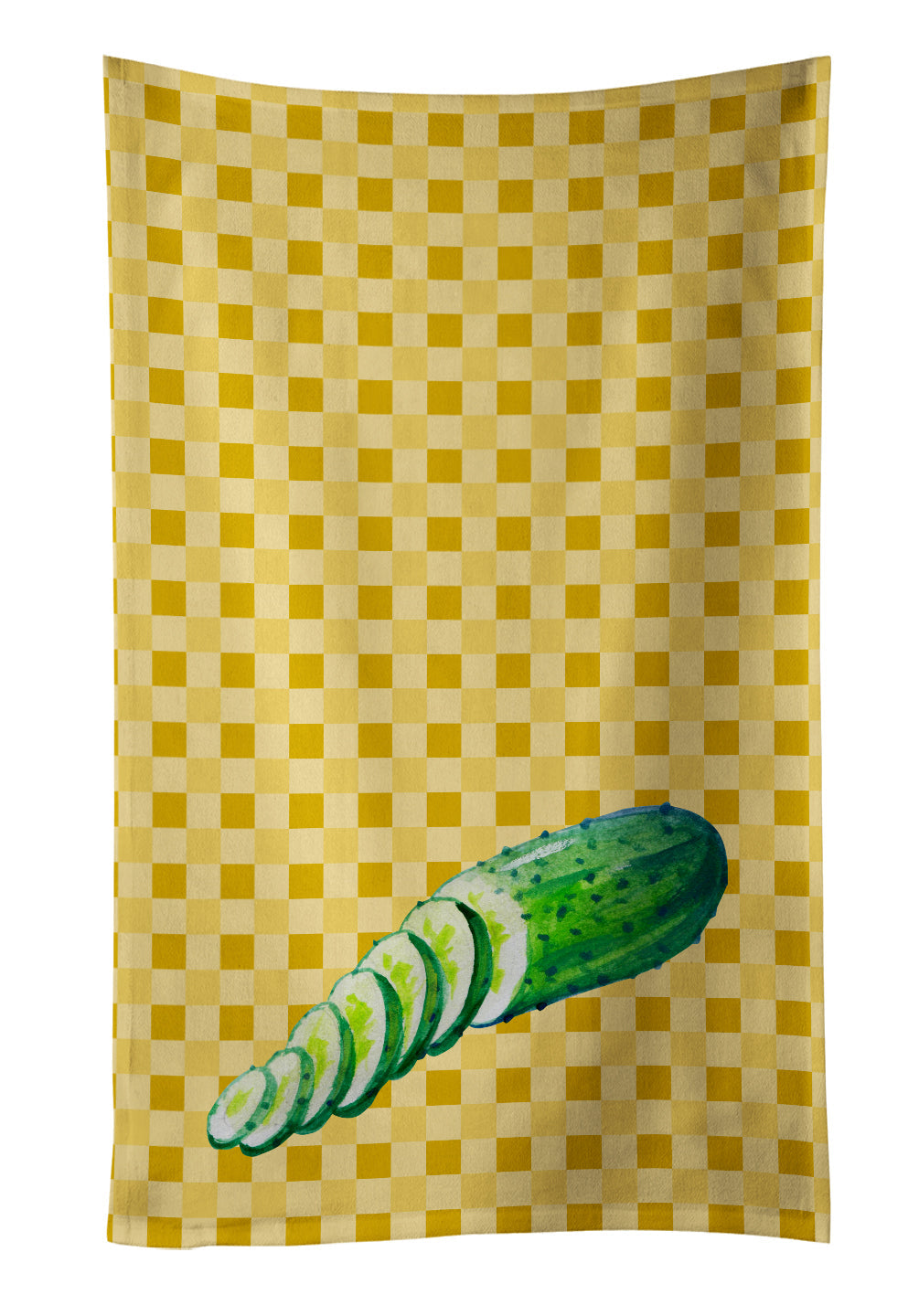 Cucumber on Basketweave Kitchen Towel Velour Plush Front and Cotton Loop Back Machine Washable