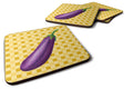 Eggplant on Basketweave Foam Coasters Set of 4 Cup Coasters for Indoor Outdoor, Tabletop Protection, Anti Slip, Mouse pad Material