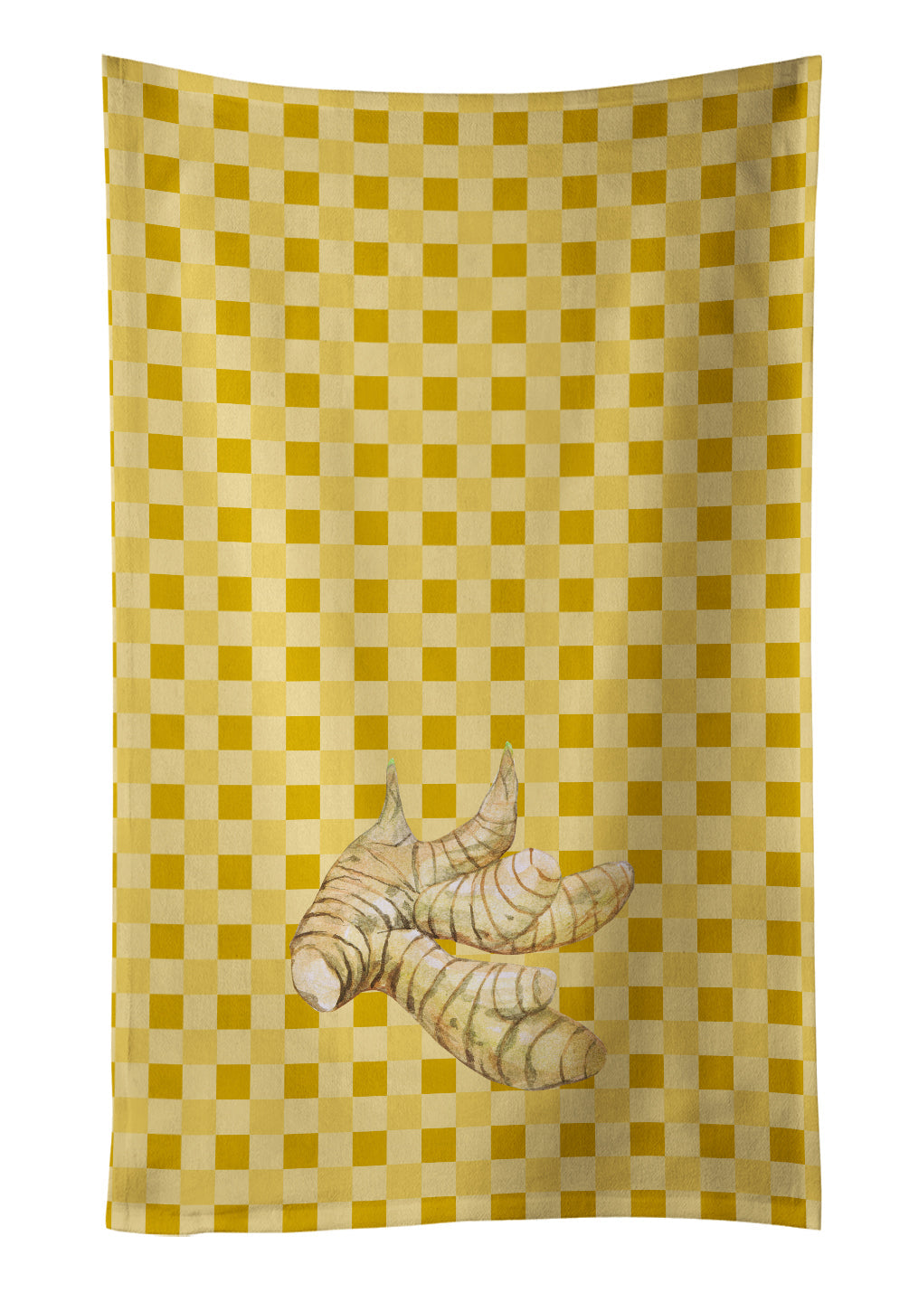 Galangal on Basketweave Kitchen Towel Velour Plush Front and Cotton Loop Back Machine Washable