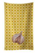 Garlic on Basketweave Kitchen Towel Velour Plush Front and Cotton Loop Back Machine Washable