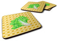 Lettuce on Basketweave Foam Coasters Set of 4 Cup Coasters for Indoor Outdoor, Tabletop Protection, Anti Slip, Mouse pad Material