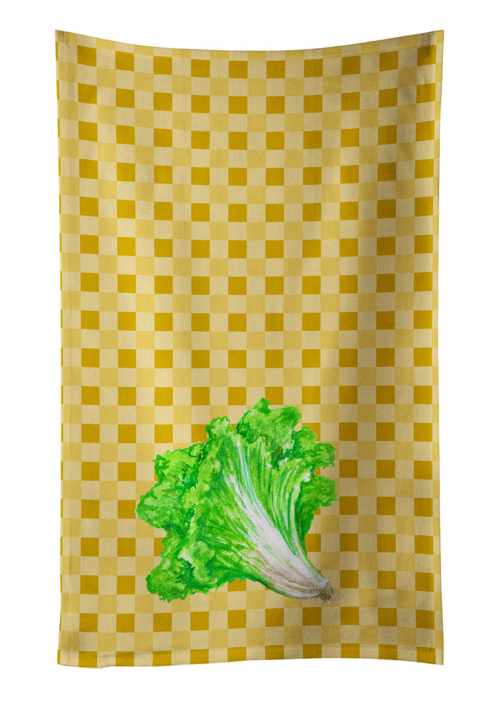 Lettuce on Basketweave Kitchen Towel Velour Plush Front and Cotton Loop Back Machine Washable