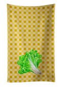 Lettuce on Basketweave Kitchen Towel Velour Plush Front and Cotton Loop Back Machine Washable