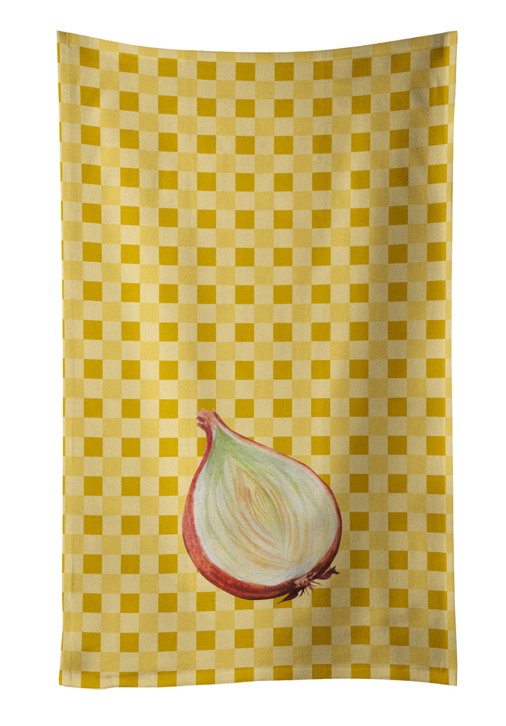 Onion on Basketweave Kitchen Towel Velour Plush Front and Cotton Loop Back Machine Washable