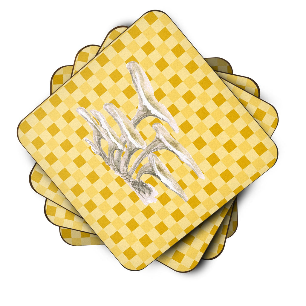 Oyster Mushrooms on Basketweave Foam Coasters Set of 4 Cup Coasters for Indoor Outdoor, Tabletop Protection, Anti Slip, Mouse pad Material
