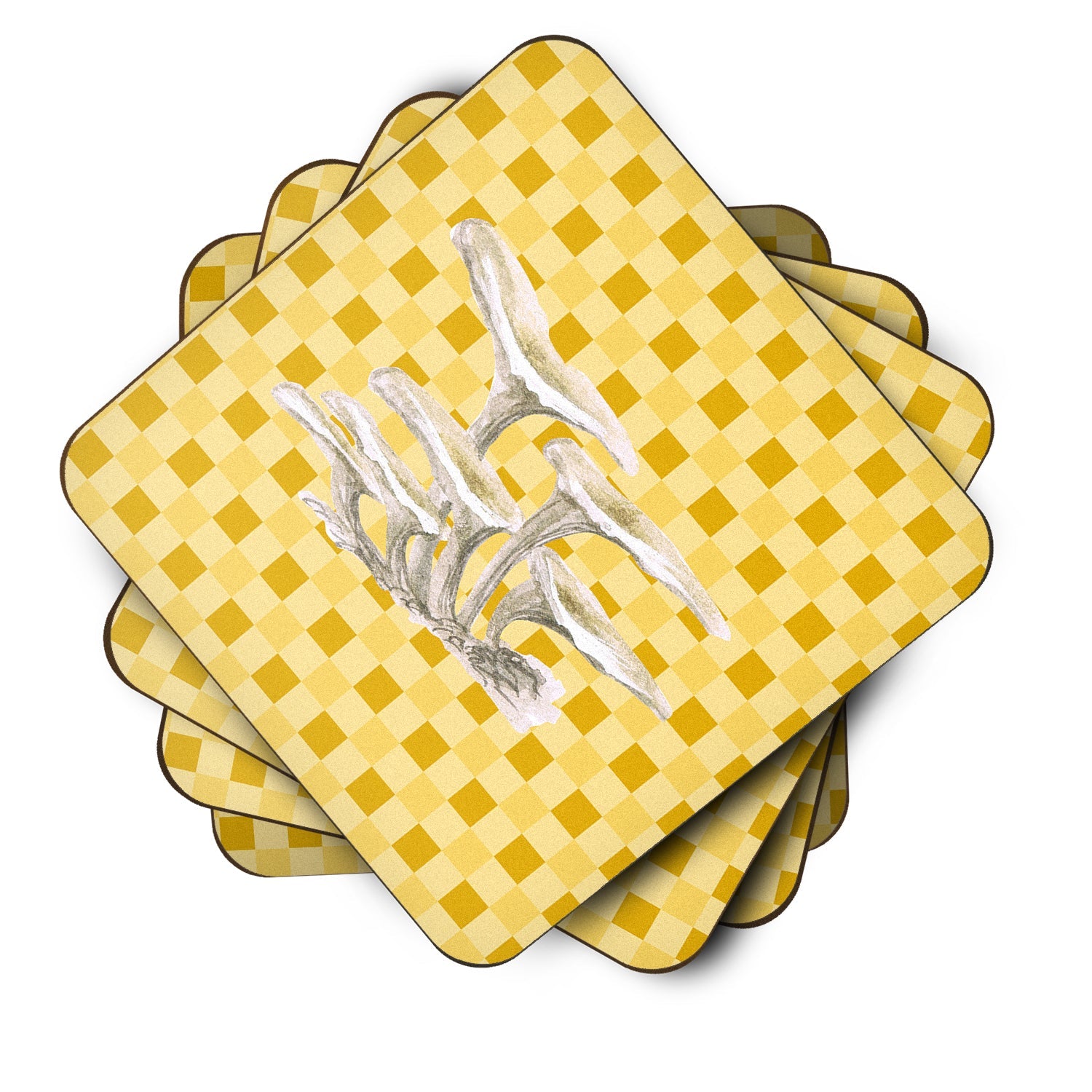 Oyster Mushrooms on Basketweave Foam Coasters Set of 4 Cup Coasters for Indoor Outdoor, Tabletop Protection, Anti Slip, Mouse pad Material