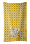 Oyster Mushrooms on Basketweave Kitchen Towel Velour Plush Front and Cotton Loop Back Machine Washable