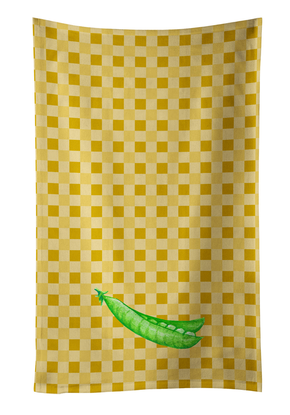 Peas on Basketweave Kitchen Towel Velour Plush Front and Cotton Loop Back Machine Washable