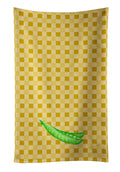 Peas on Basketweave Kitchen Towel Velour Plush Front and Cotton Loop Back Machine Washable
