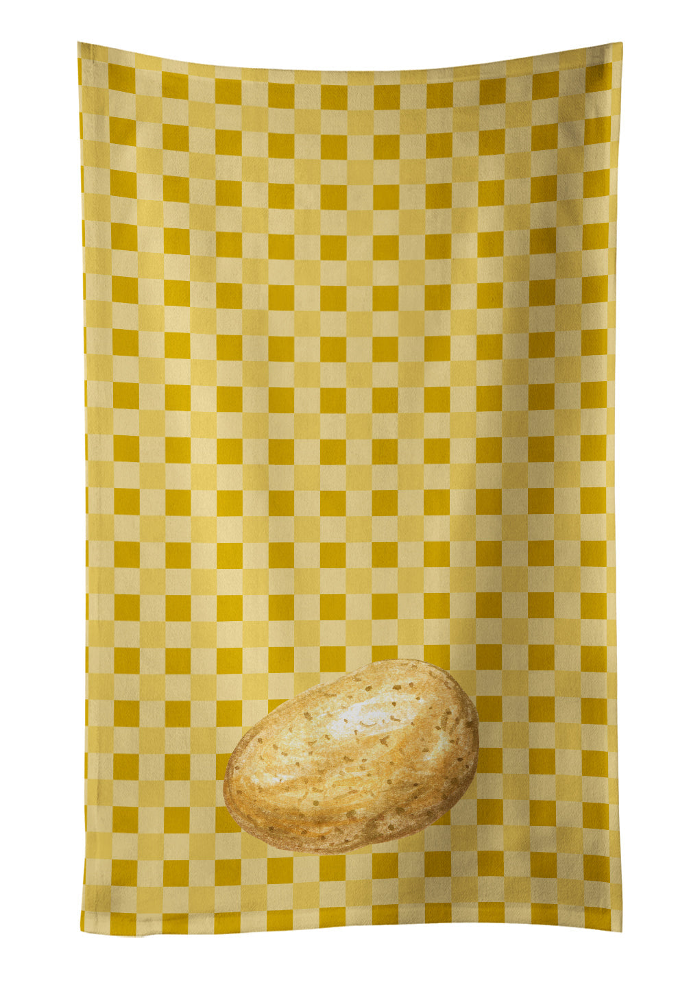 Potato on Basketweave Kitchen Towel Velour Plush Front and Cotton Loop Back Machine Washable