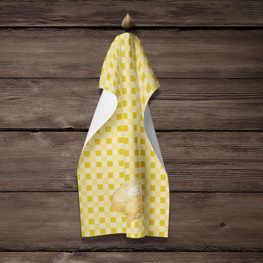 Potato on Basketweave Kitchen Towel Velour Plush Front and Cotton Loop Back Machine Washable