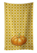 Pumpkin on Basketweave Kitchen Towel Velour Plush Front and Cotton Loop Back Machine Washable