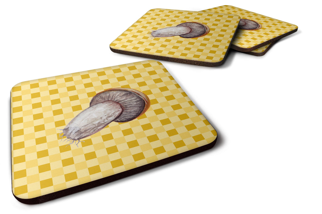 Rotkappe Mushroom on Basketweave Foam Coasters Set of 4 Cup Coasters for Indoor Outdoor, Tabletop Protection, Anti Slip, Mouse pad Material