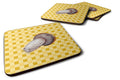 Rotkappe Mushroom on Basketweave Foam Coasters Set of 4 Cup Coasters for Indoor Outdoor, Tabletop Protection, Anti Slip, Mouse pad Material