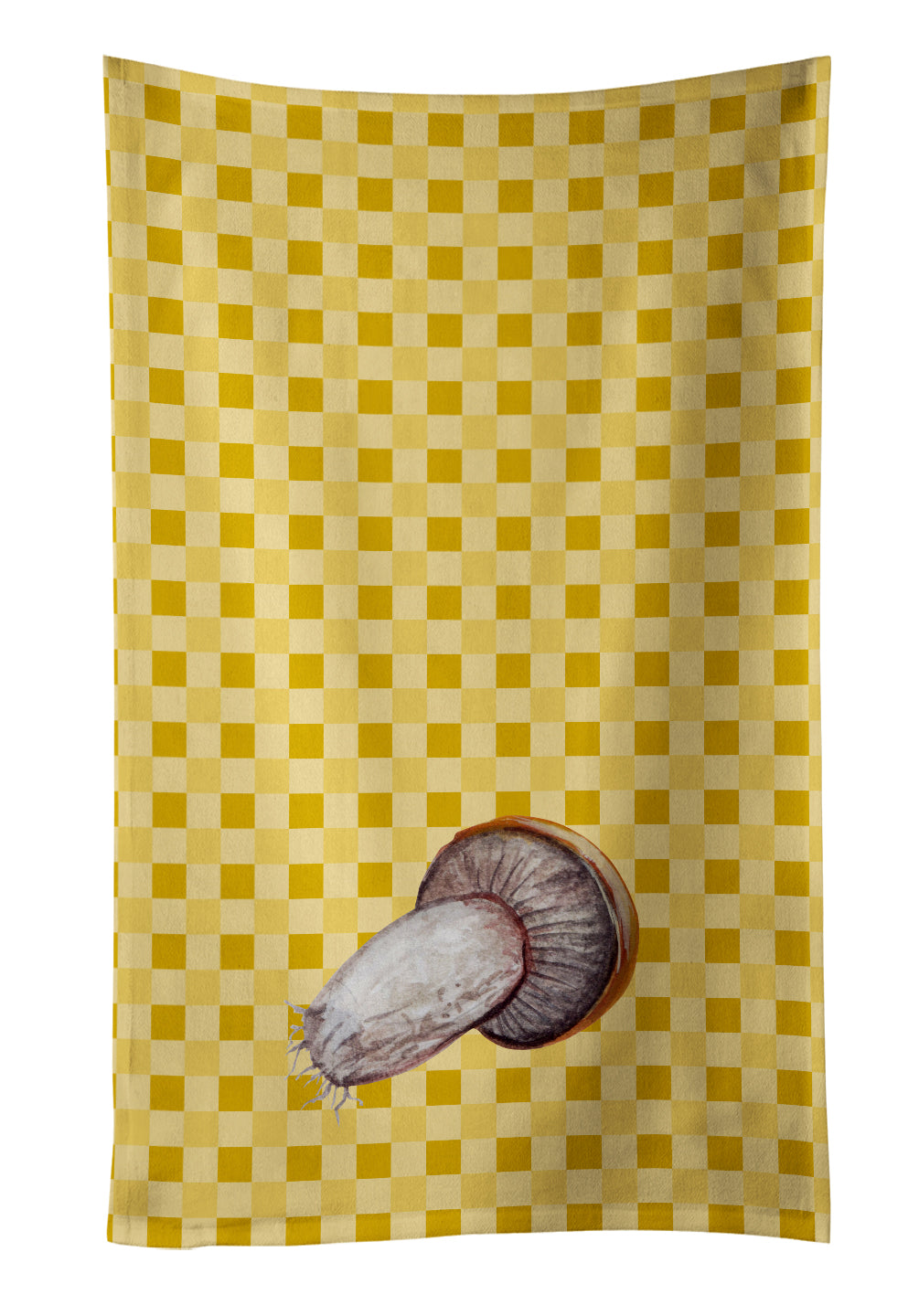 Rotkappe Mushroom on Basketweave Kitchen Towel Velour Plush Front and Cotton Loop Back Machine Washable