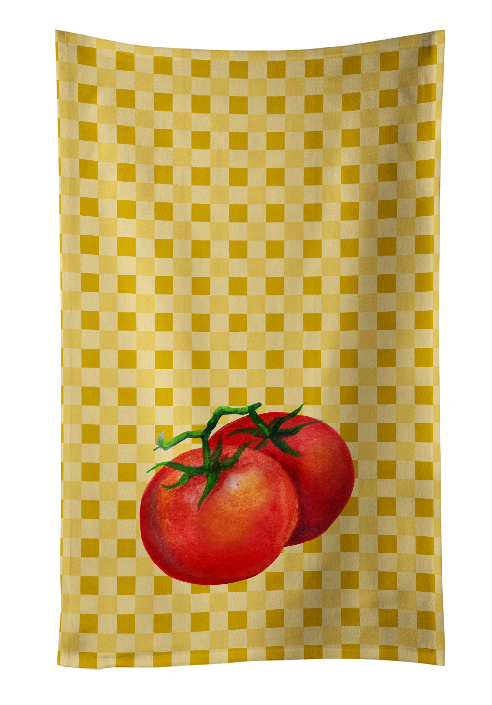 Tomato on Basketweave Kitchen Towel Velour Plush Front and Cotton Loop Back Machine Washable