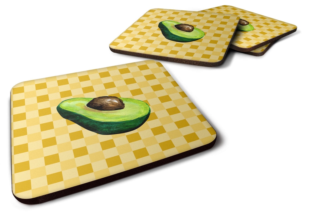 Sliced Avacado on Basketweave Foam Coasters Set of 4 Cup Coasters for Indoor Outdoor, Tabletop Protection, Anti Slip, Mouse pad Material