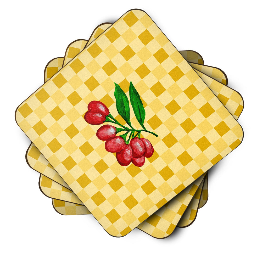 Gojis on Basketweave Foam Coasters Set of 4 Cup Coasters for Indoor Outdoor, Tabletop Protection, Anti Slip, Mouse pad Material