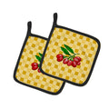 Gojis on Basketweave Pot Holder Set of 2 Heat Resistant Quilted Hot Pads 7.5 x 7.5 Inch, Insulated Kitchen Trivets for Cooking & Baking