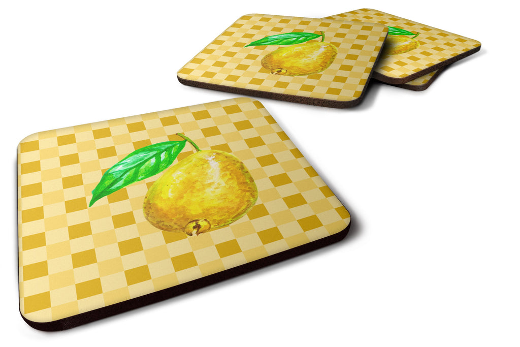 Guava on Basketweave Foam Coasters Set of 4 Cup Coasters for Indoor Outdoor, Tabletop Protection, Anti Slip, Mouse pad Material