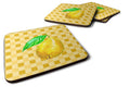 Guava on Basketweave Foam Coasters Set of 4 Cup Coasters for Indoor Outdoor, Tabletop Protection, Anti Slip, Mouse pad Material