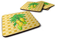 Mangos on Branch on Basketweave Foam Coasters Set of 4 Cup Coasters for Indoor Outdoor, Tabletop Protection, Anti Slip, Mouse pad Material