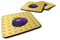 Mangosteen on Basketweave Foam Coasters Set of 4 Cup Coasters for Indoor Outdoor, Tabletop Protection, Anti Slip, Mouse pad Material