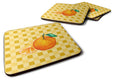Oranges and Slice on Basketweave Foam Coasters Set of 4 Cup Coasters for Indoor Outdoor, Tabletop Protection, Anti Slip, Mouse pad Material
