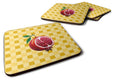 Sliced Pomegranate on Basketweave Foam Coasters Set of 4 Cup Coasters for Indoor Outdoor, Tabletop Protection, Anti Slip, Mouse pad Material