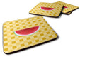 Sliced Watermelon on Basketweave Foam Coasters Set of 4 Cup Coasters for Indoor Outdoor, Tabletop Protection, Anti Slip, Mouse pad Material