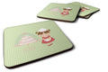 Cake Baker Brunette Green Foam Coasters Set of 4 Cup Coasters for Indoor Outdoor, Tabletop Protection, Anti Slip, Mouse pad Material