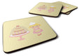 Cake Baker Blonde Yellow Foam Coasters Set of 4 Cup Coasters for Indoor Outdoor, Tabletop Protection, Anti Slip, Mouse pad Material