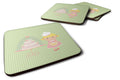 Cake Baker Blonde Green Foam Coasters Set of 4 Cup Coasters for Indoor Outdoor, Tabletop Protection, Anti Slip, Mouse pad Material