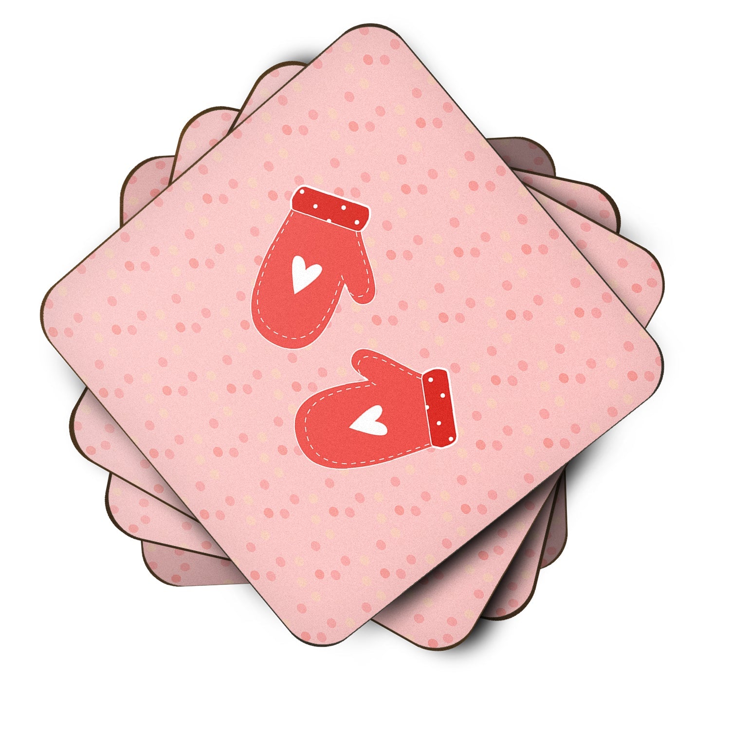 Oven Mitts Pink Foam Coasters Set of 4 Cup Coasters for Indoor Outdoor, Tabletop Protection, Anti Slip, Mouse pad Material