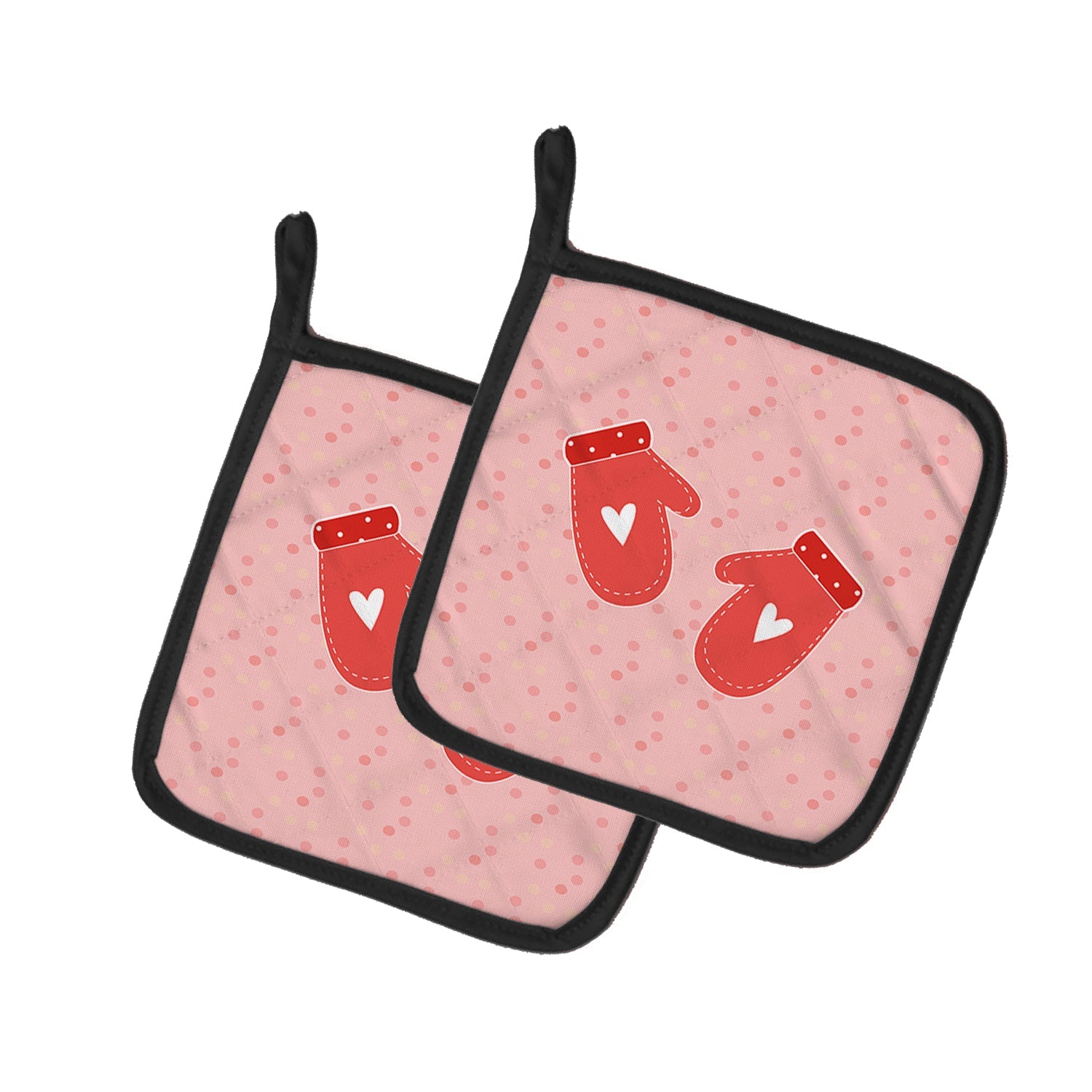 Oven Mitts Pink Pot Holder Set of 2 Heat Resistant Quilted Hot Pads 7.5 x 7.5 Inch, Insulated Kitchen Trivets for Cooking & Baking