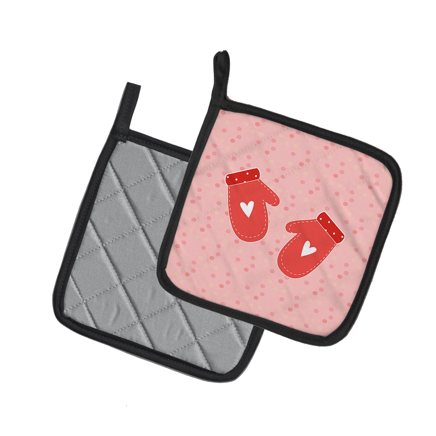 Oven Mitts Pink Pot Holder Set of 2 Heat Resistant Quilted Hot Pads 7.5 x 7.5 Inch, Insulated Kitchen Trivets for Cooking & Baking