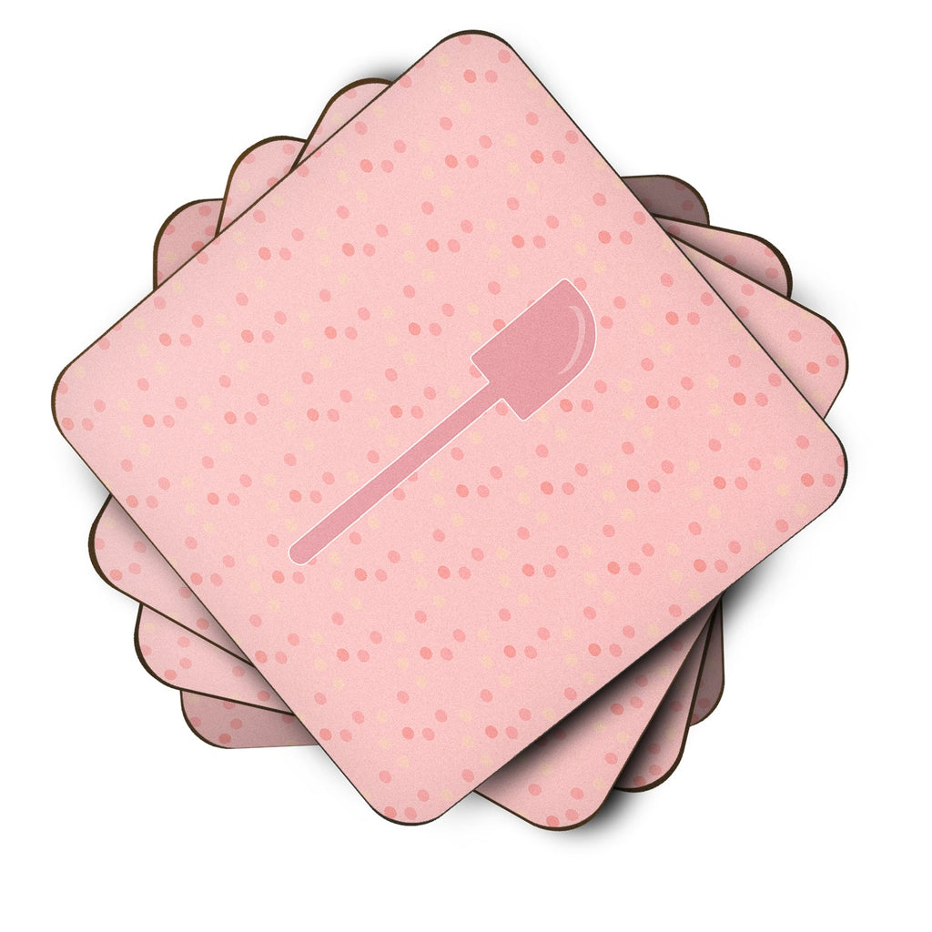 Spatula Pink Foam Coasters Set of 4 Cup Coasters for Indoor Outdoor, Tabletop Protection, Anti Slip, Mouse pad Material