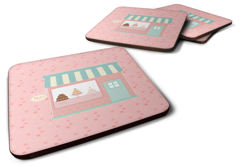 Bake Shoppe Pink Foam Coasters Set of 4 Cup Coasters for Indoor Outdoor, Tabletop Protection, Anti Slip, Mouse pad Material