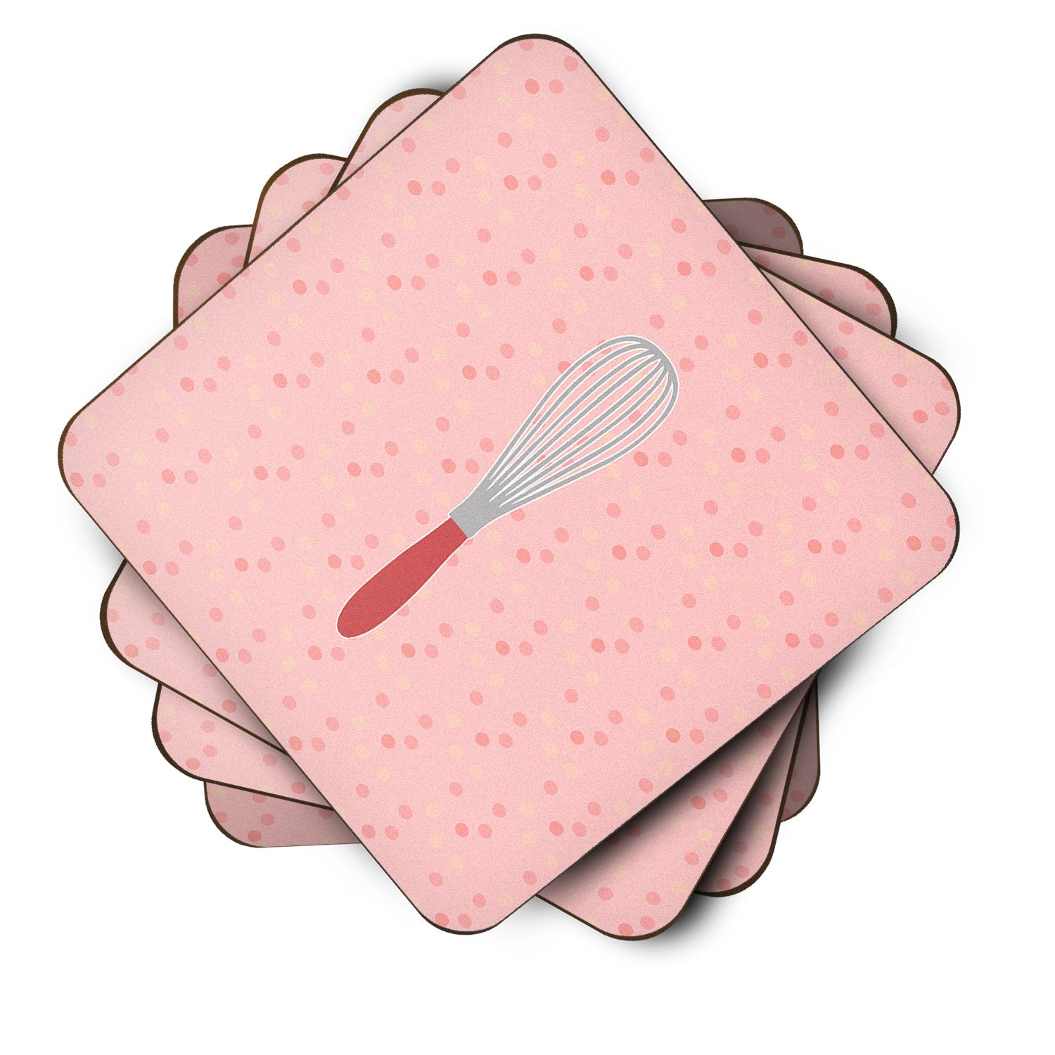 Wisk Pink Foam Coasters Set of 4 Cup Coasters for Indoor Outdoor, Tabletop Protection, Anti Slip, Mouse pad Material