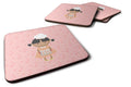 Baker African American on Pink Foam Coasters Set of 4 Cup Coasters for Indoor Outdoor, Tabletop Protection, Anti Slip, Mouse pad Material