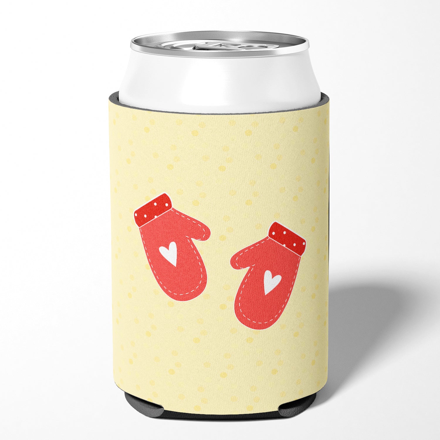 Oven Mitts on Yellow Can or Bottle Hugger Cooler Sleeve for Standard 12 oz Cans, Insulated Foam Beer & Soda Can Hugger Reusable