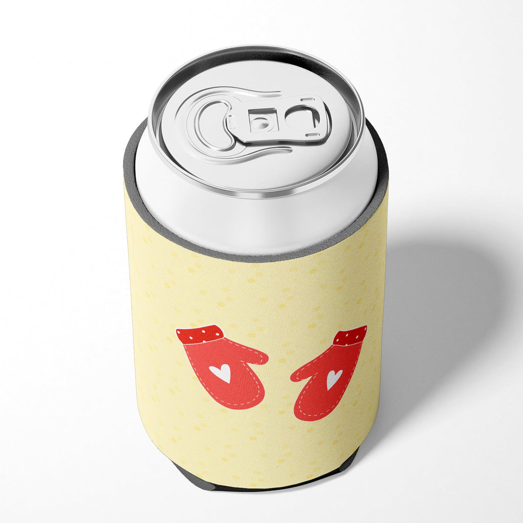 Oven Mitts on Yellow Can or Bottle Hugger Cooler Sleeve for Standard 12 oz Cans, Insulated Foam Beer & Soda Can Hugger Reusable