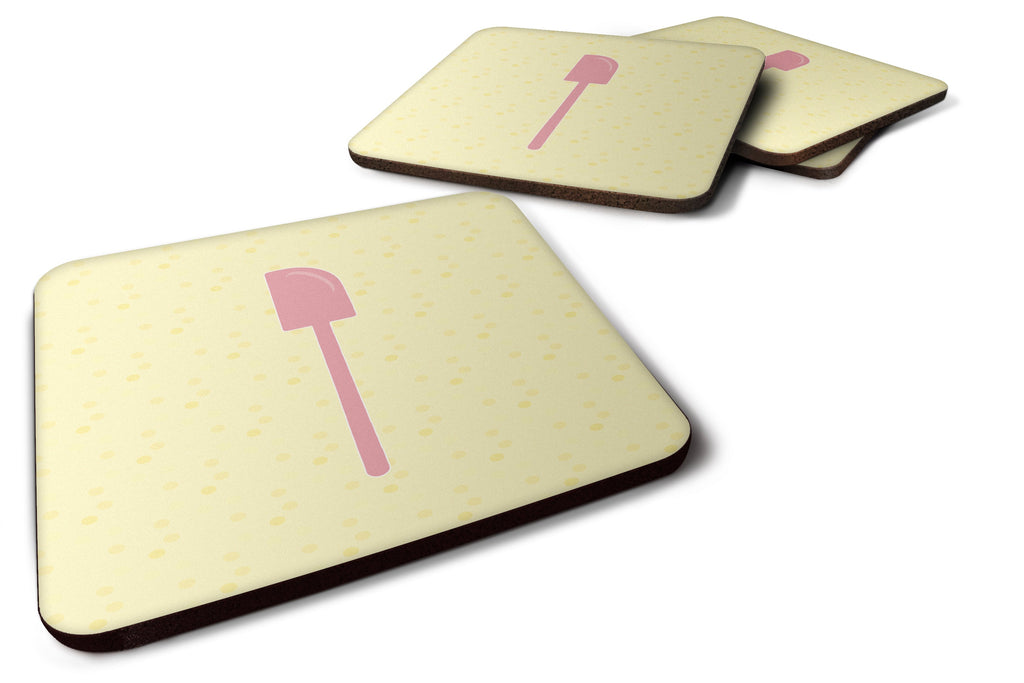Spatula on Yellow Foam Coasters Set of 4 Cup Coasters for Indoor Outdoor, Tabletop Protection, Anti Slip, Mouse pad Material