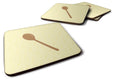 Wooden Spoon on Yellow Foam Coasters Set of 4 Cup Coasters for Indoor Outdoor, Tabletop Protection, Anti Slip, Mouse pad Material