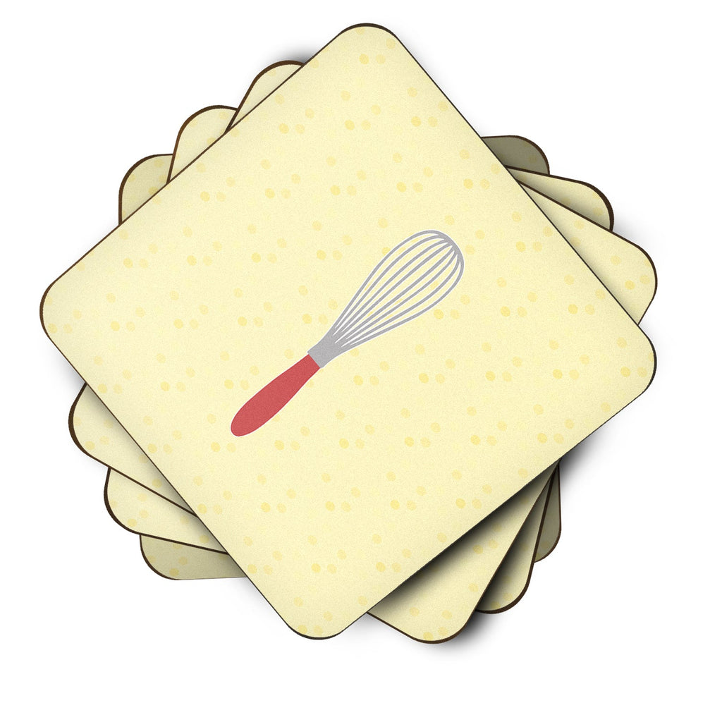 Wisk on Yellow Foam Coasters Set of 4 Cup Coasters for Indoor Outdoor, Tabletop Protection, Anti Slip, Mouse pad Material