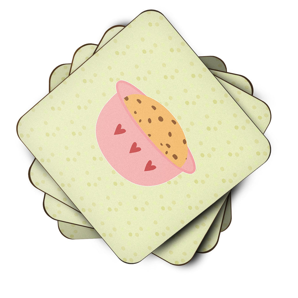 Cookie Dough on Green Foam Coasters Set of 4 Cup Coasters for Indoor Outdoor, Tabletop Protection, Anti Slip, Mouse pad Material