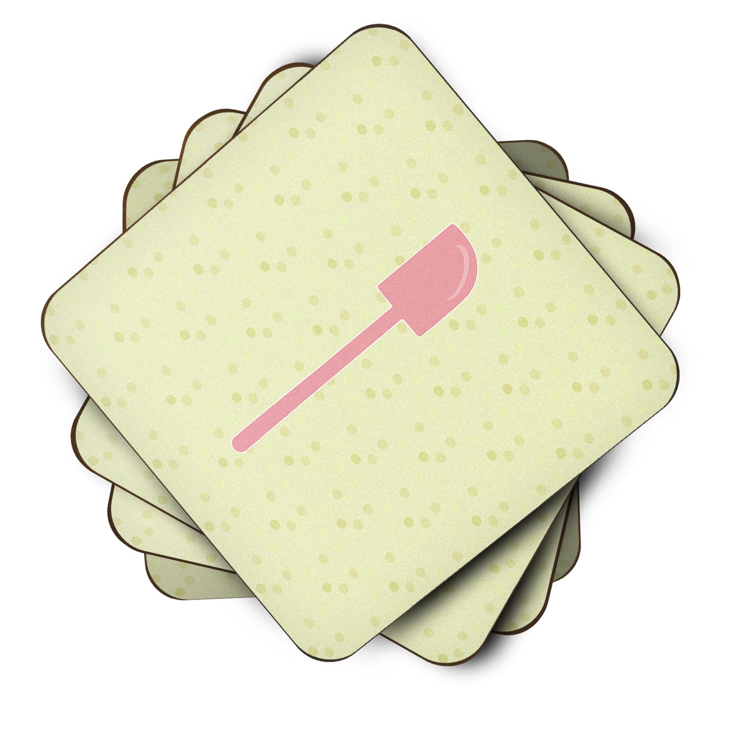 Spatula on Green Foam Coasters Set of 4 Cup Coasters for Indoor Outdoor, Tabletop Protection, Anti Slip, Mouse pad Material