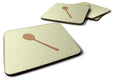 Wooden Spoon on Green Foam Coasters Set of 4 Cup Coasters for Indoor Outdoor, Tabletop Protection, Anti Slip, Mouse pad Material
