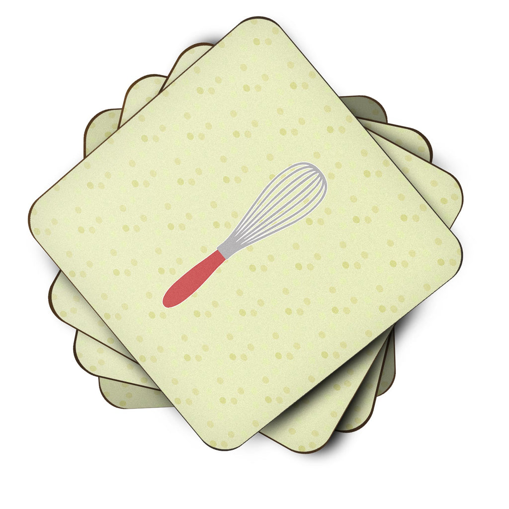 Wisk on Green Foam Coasters Set of 4 Cup Coasters for Indoor Outdoor, Tabletop Protection, Anti Slip, Mouse pad Material