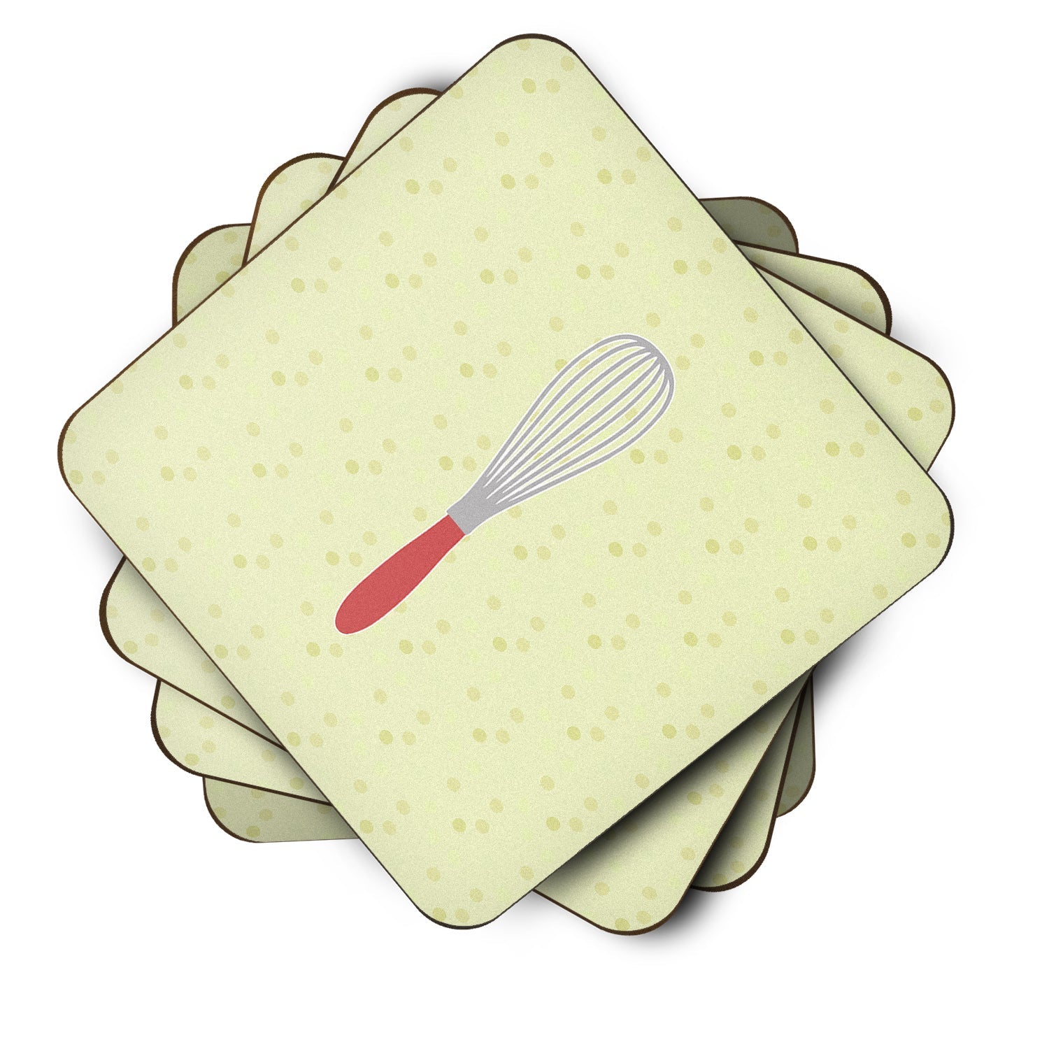 Wisk on Green Foam Coasters Set of 4 Cup Coasters for Indoor Outdoor, Tabletop Protection, Anti Slip, Mouse pad Material
